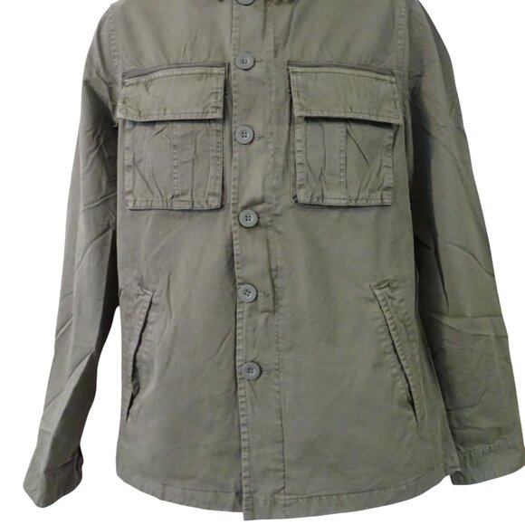 Indigo Star Military Field Jacket Olive Green Men Size S Button Up Patch Pockets - Picture 2 of 15
